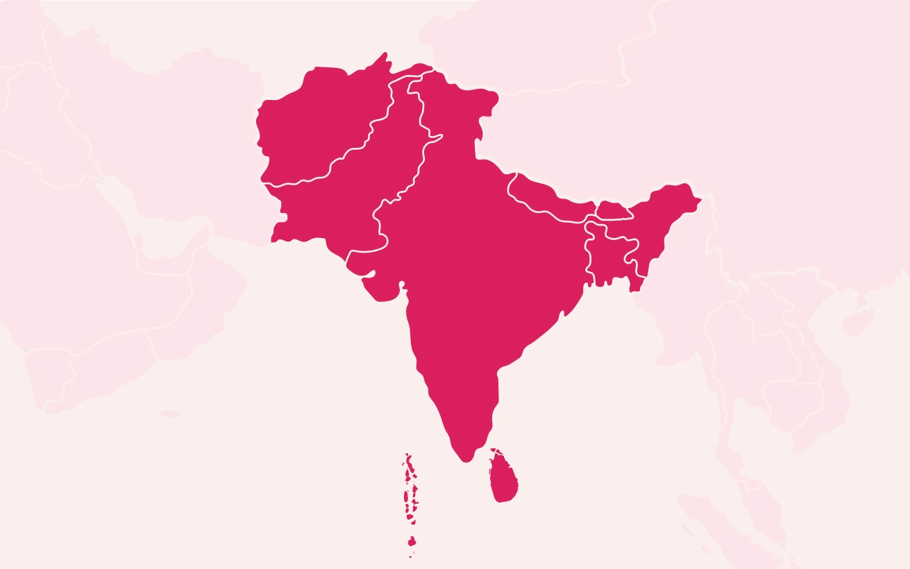 Map of Rotaract South Asia MDIO member nations